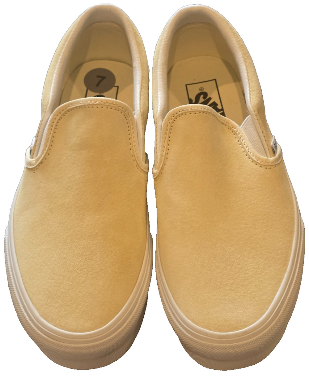Vans Classic Skate Sneakers Women's 7 Light Cream Suede Slip-On Platform NWOB
